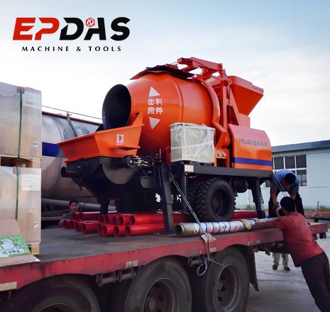 Concrete mixer with pump delivery Concrete mixer with pump delivery